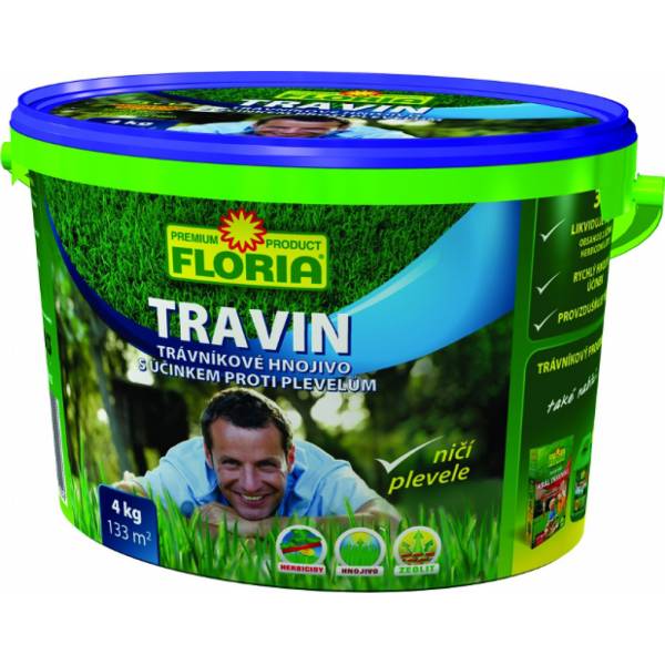 TRAVIN Trávníkové hnojivo s účinkem proti plevelům - 4 kg