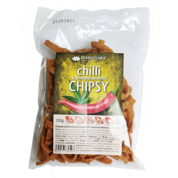 Chipsy s chilli a konopným semínkem 100 g
