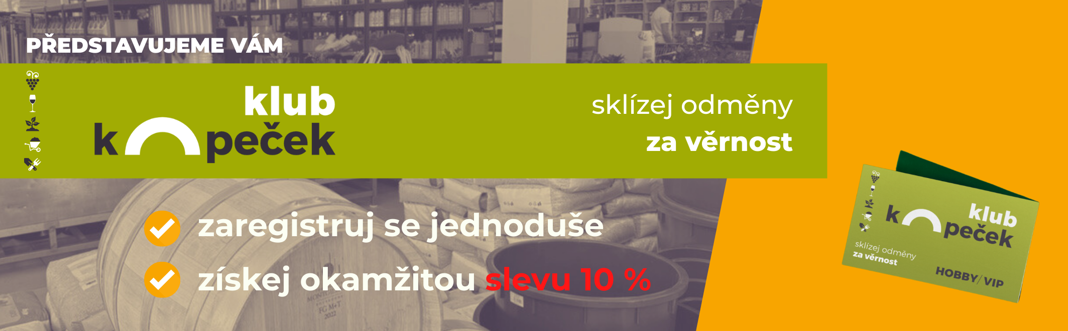 Zaregistruj se do Klubu Kopeček a získej okamžité slevy